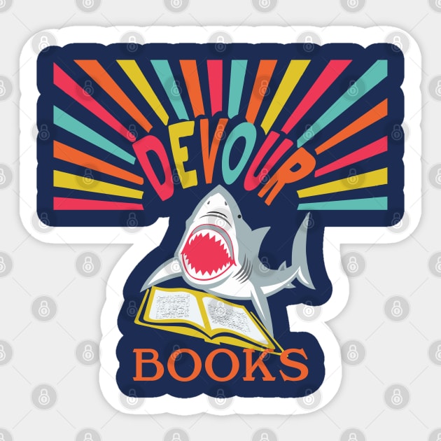 Devour Books Shark Sticker by SharksOnShore